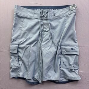 Hobie‎ Custom Mens Board Shorts Gray Cargo Swim Trunks Size 34 Surf Beachwear